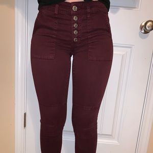 Maroon, high waisted,American Eagle jeans